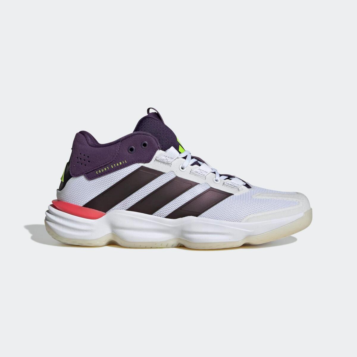Chaussures de handball Adulte - Adidas Court Stabil blanc et violet