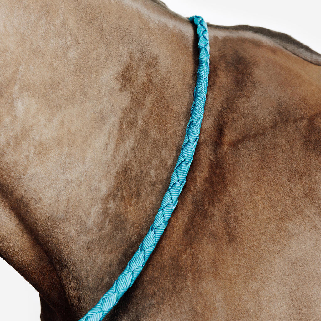 Kit licol et longe équitation cheval et poney - confort Bleu canard