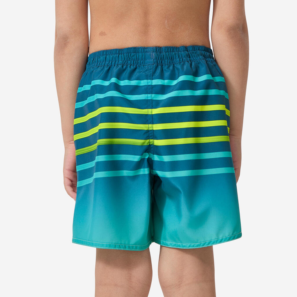 Boys’ swim shorts - 100 Palm turquoise