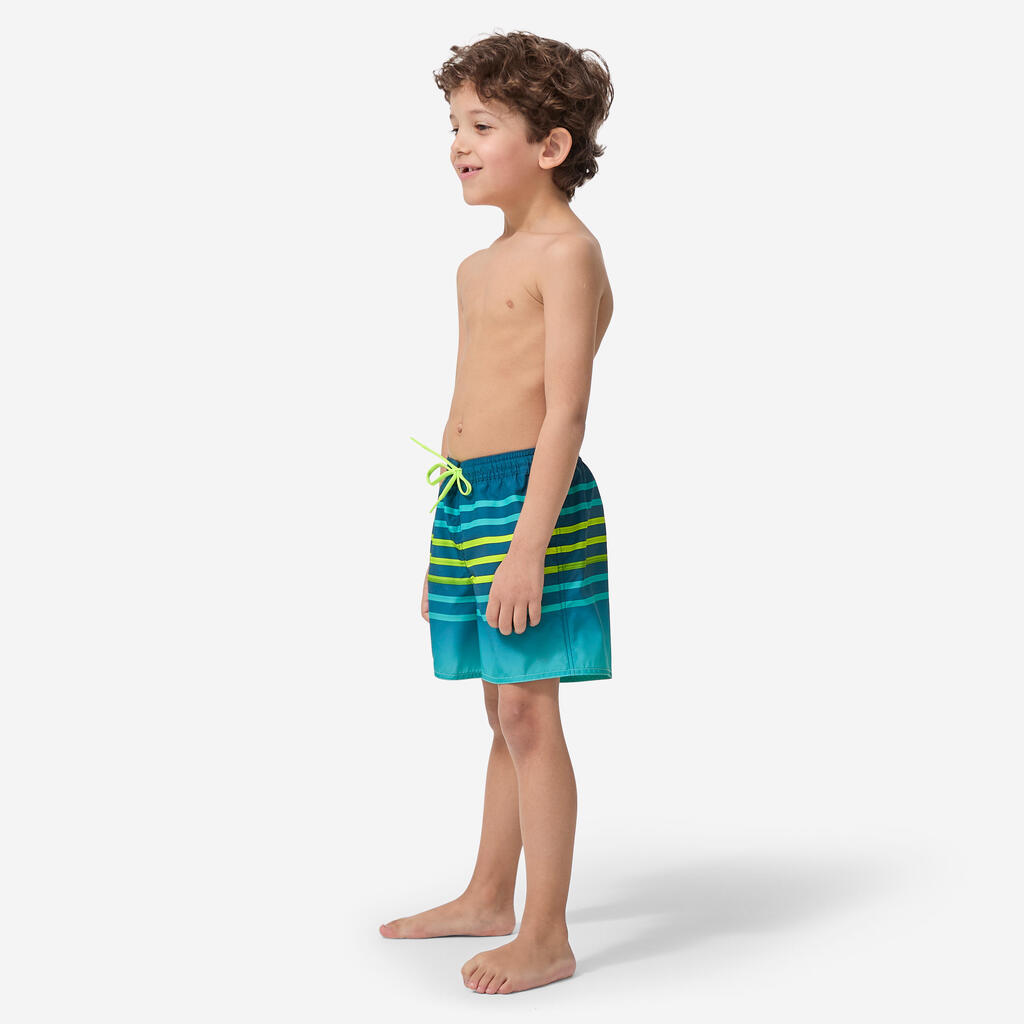 Boys’ swim shorts - 100 Palm turquoise