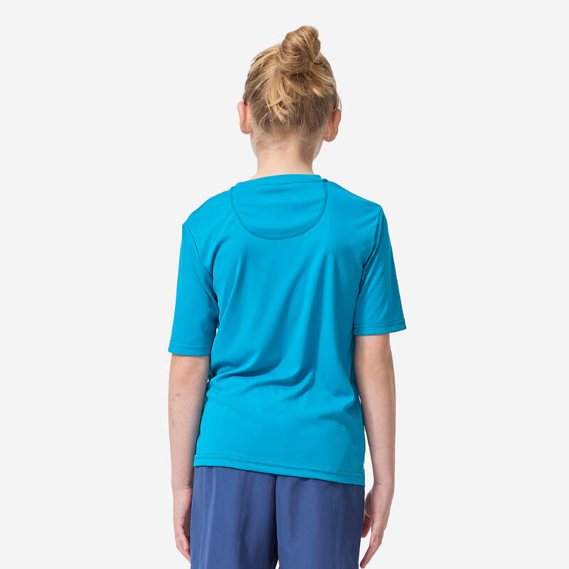 Tricou anti-UV, UPF50+, UV>95% Albastru-Turcoaz Copii
