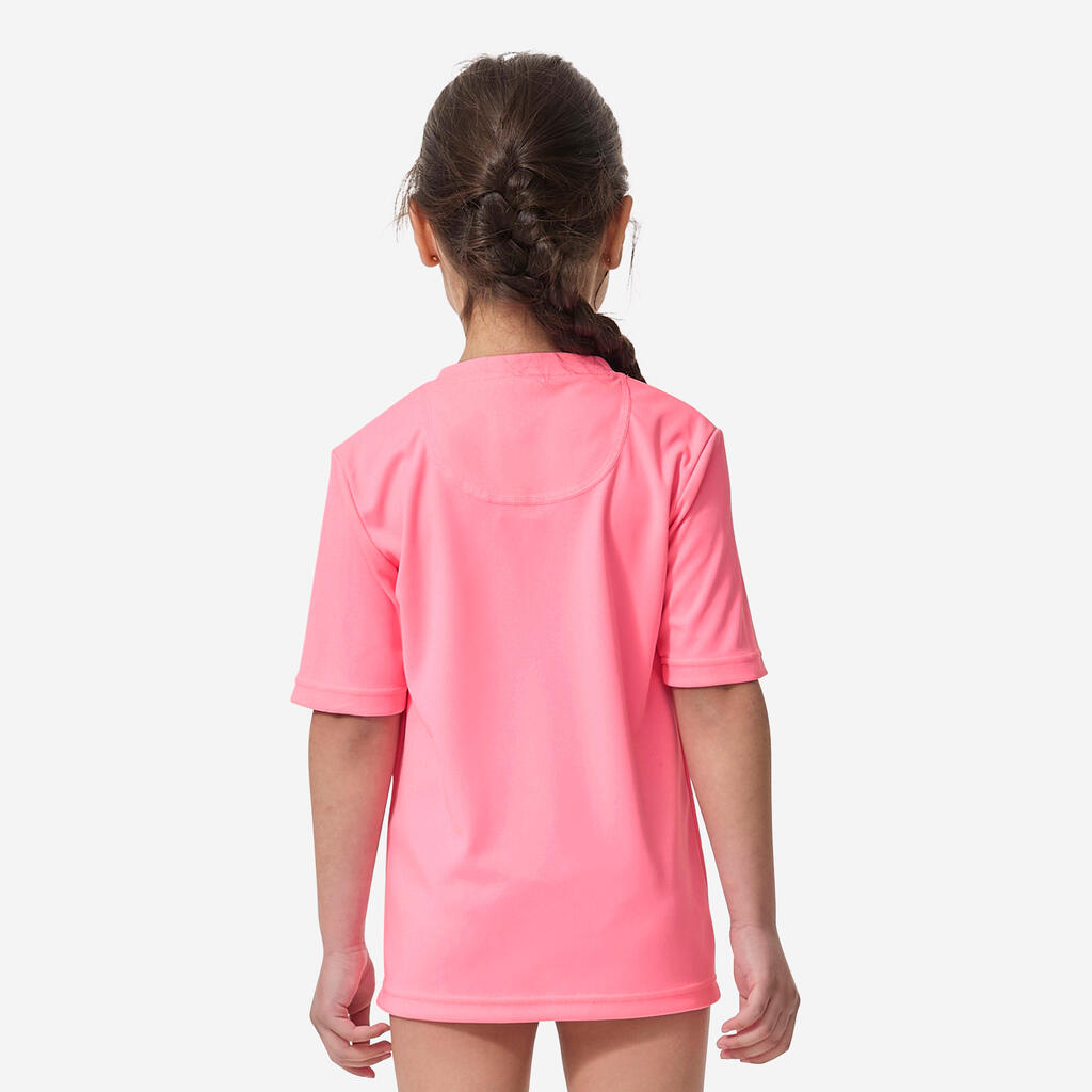 Water tee shirt anti uv enfant rose