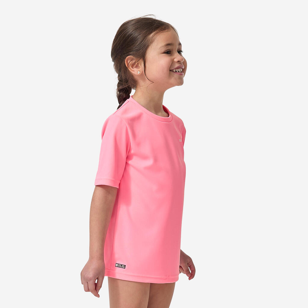 Water tee shirt anti uv enfant rose
