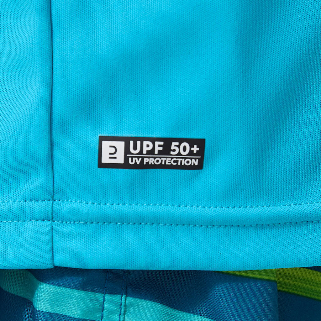 T-shirt anti UV surf Junior - 100 turquoise