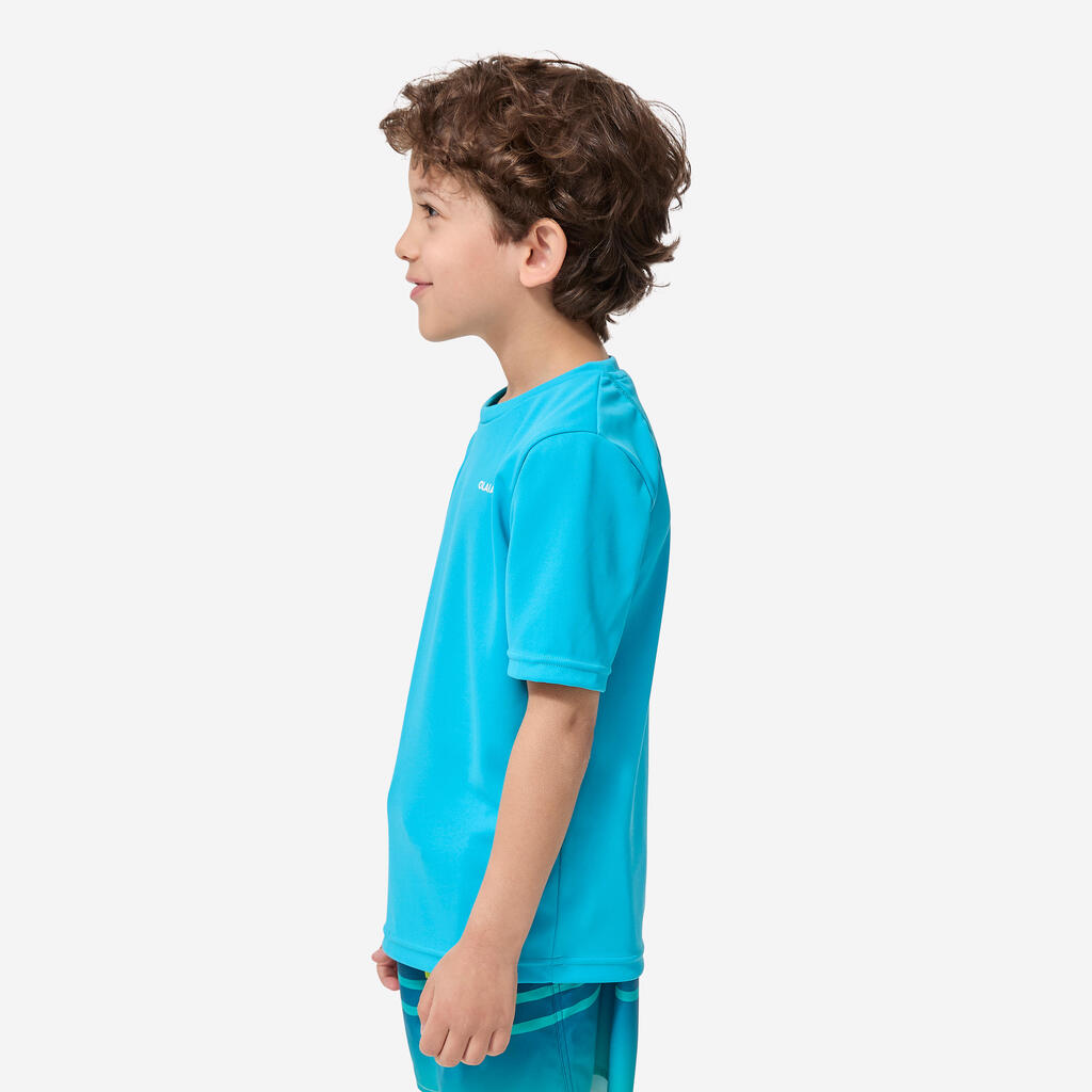 T-shirt anti UV surf Junior - 100 turquoise