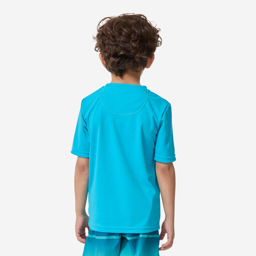 T-shirt anti UV surf Junior - 100 turquoise
