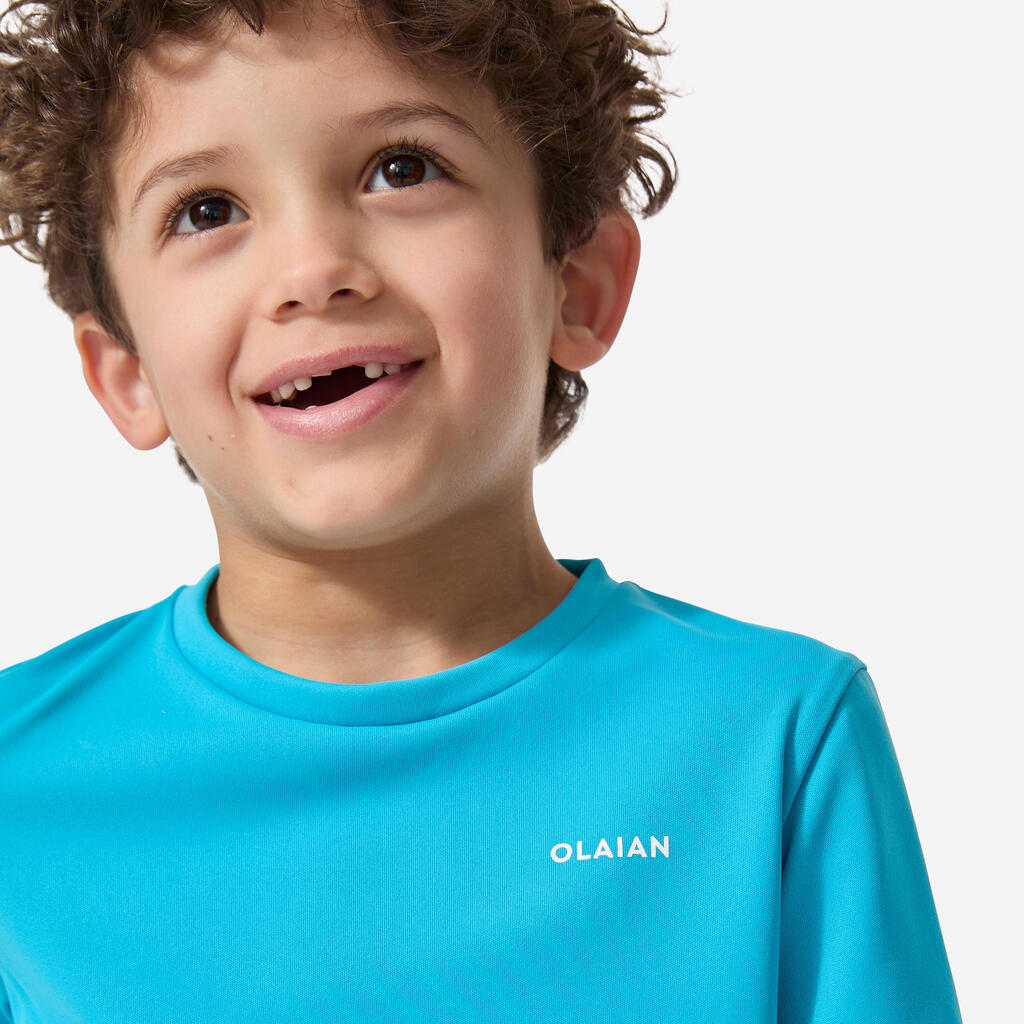 T-shirt anti UV surf Junior - 100 turquoise