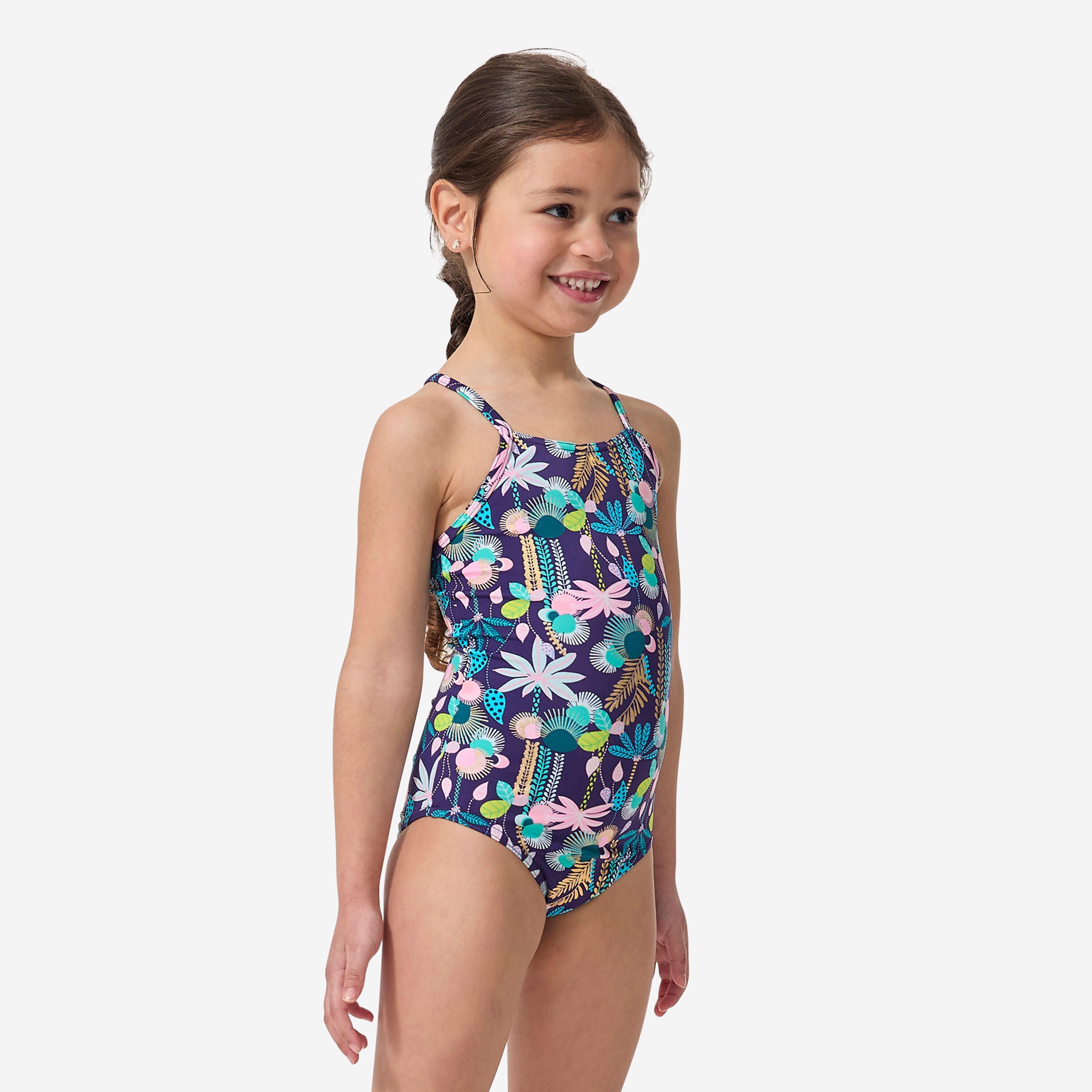 Bañador Niña morado estampado 5/6