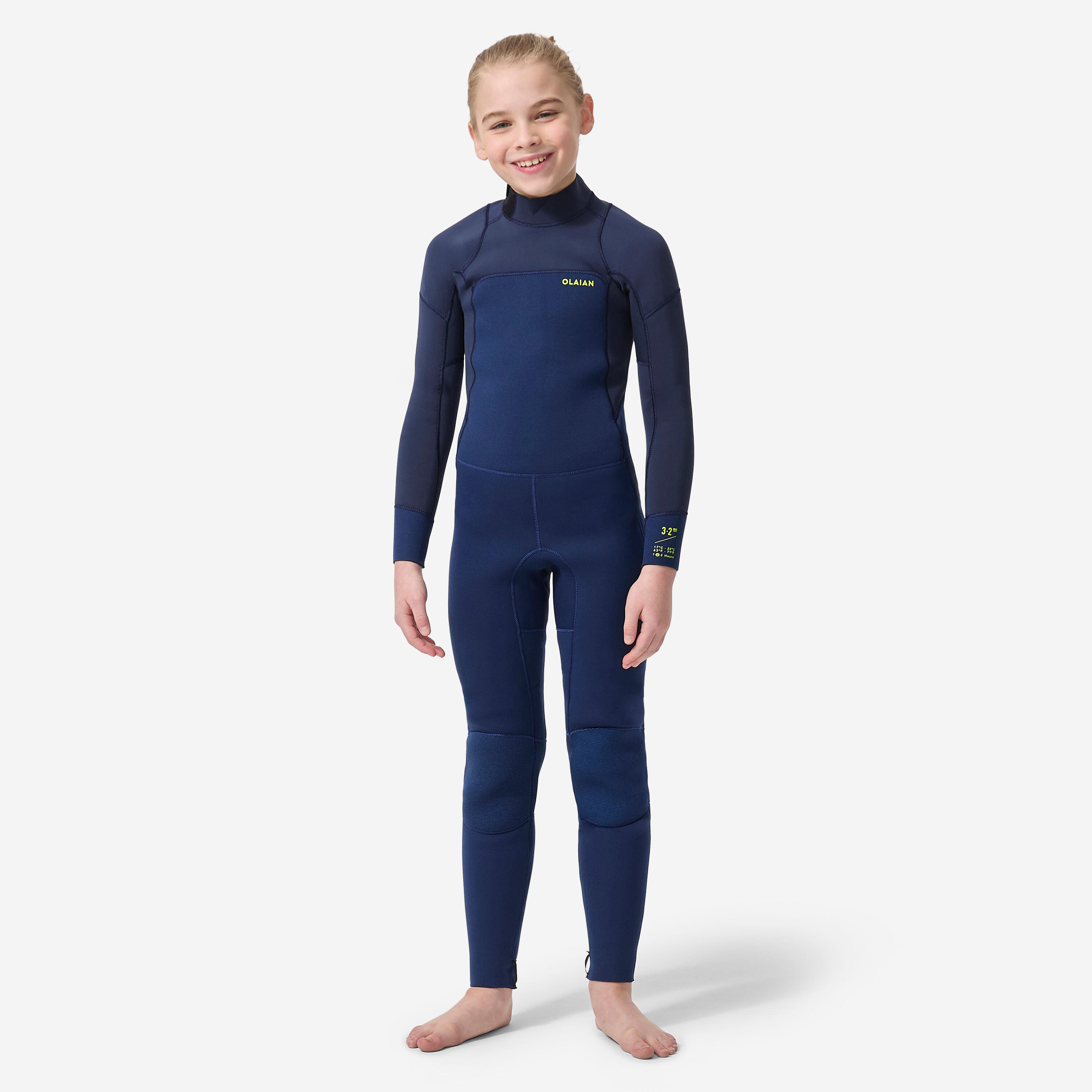Kids' Full Wetsuit 3/2 - Blue/Black