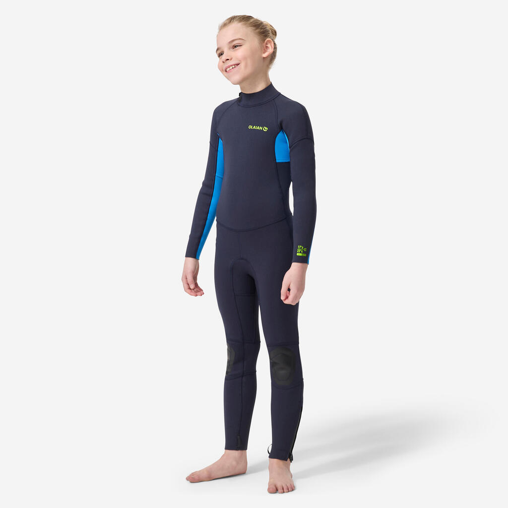 Kids' full wetsuit 100 2/2 - Navy