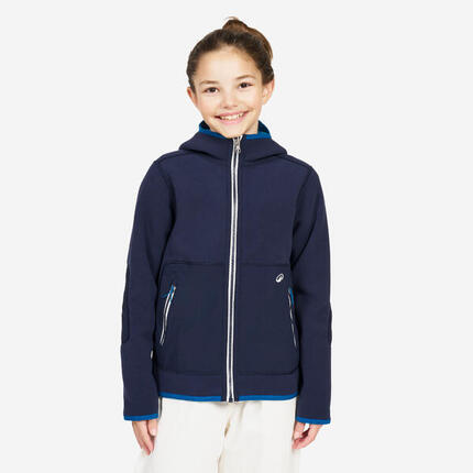 Veste polaire de voile, chaude et réversible, enfant, 500, bleu navy /bleu
