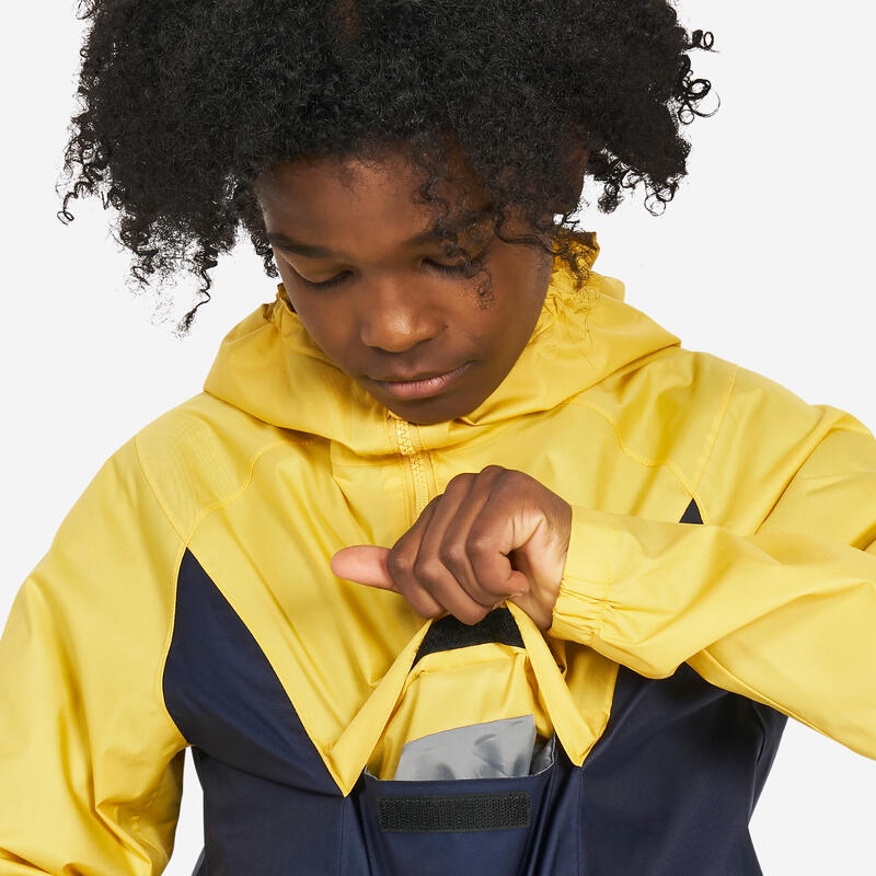 Winddichte spraytop voor zeilen en kajakken voor kinderen Sailing 100 geel/navy