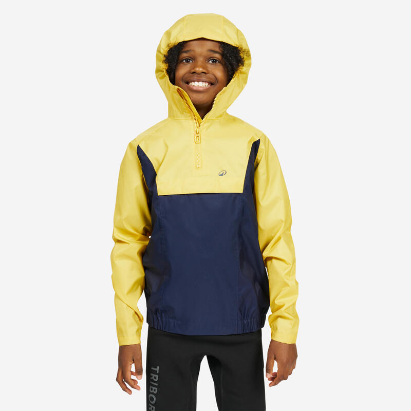 Winddichte spraytop voor zeilen en kajakken voor kinderen Sailing 100 geel/navy