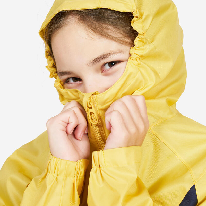 Winddichte spraytop voor zeilen en kajakken voor kinderen Sailing 100 geel/navy
