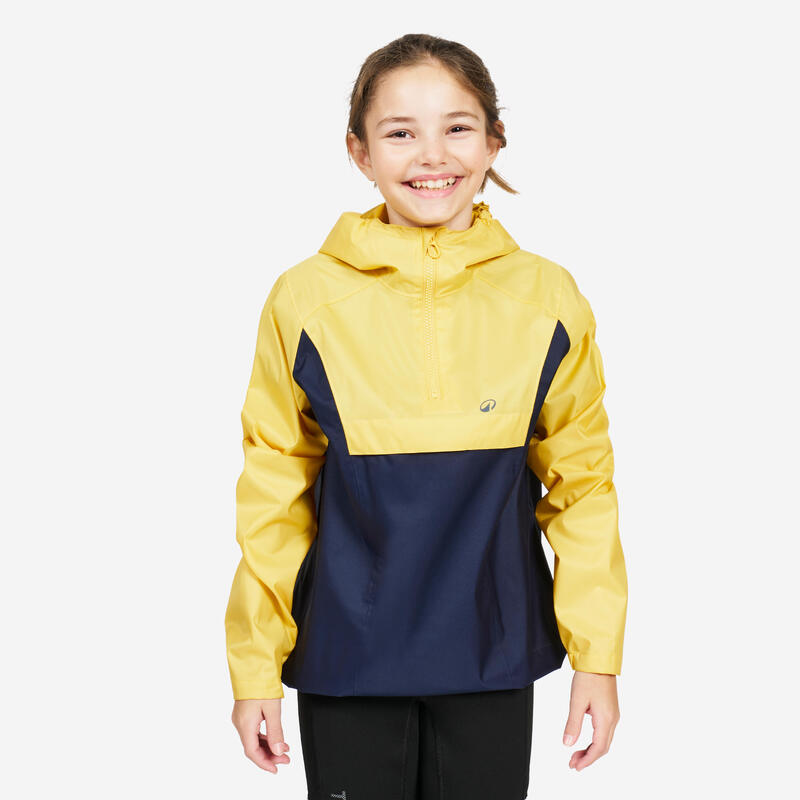 Winddichte spraytop voor zeilen en kajakken voor kinderen Sailing 100 geel/navy