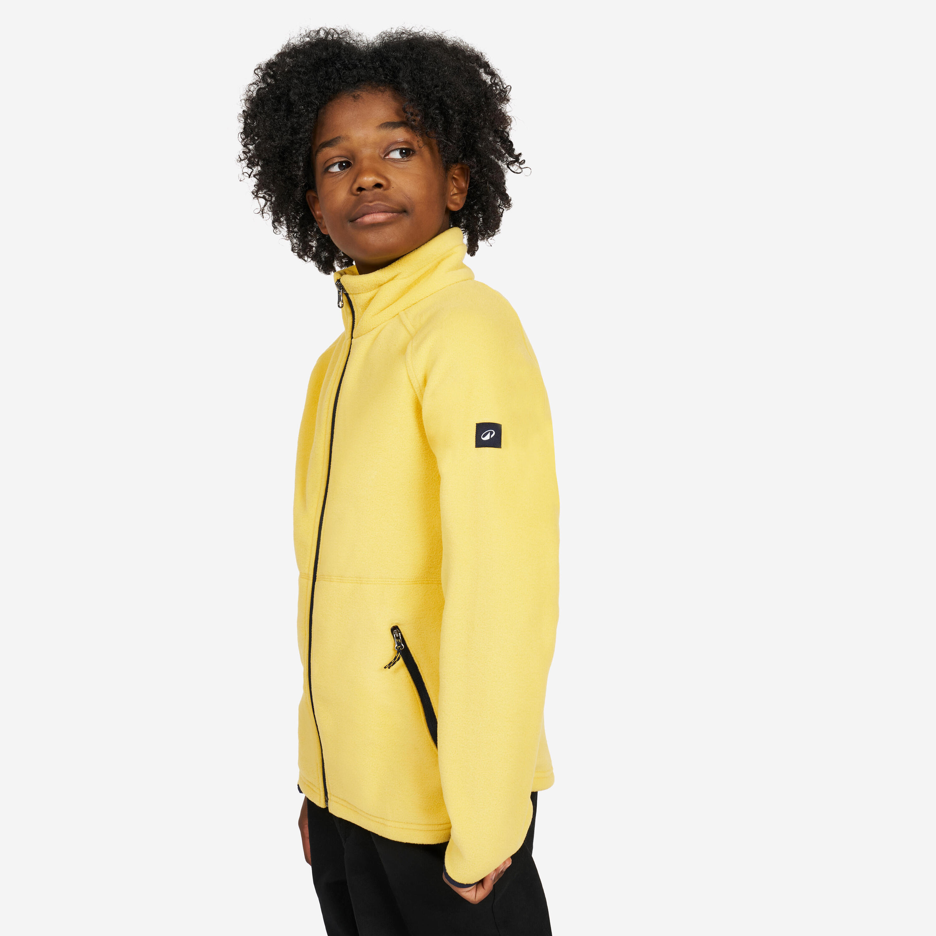 Warme fleece voor zeilen meisjes Sailing 100 geel 2/8