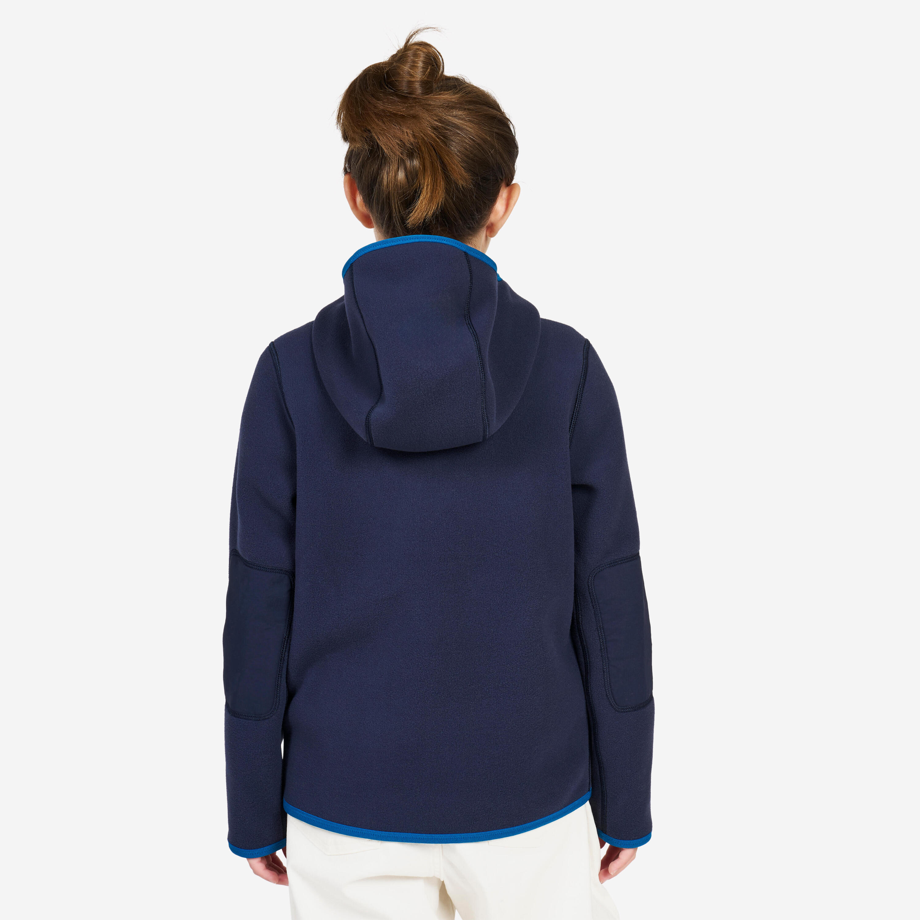 Kids’ fleece sailing jacket, warm and reversible, 500, navy blue / blue 4/9
