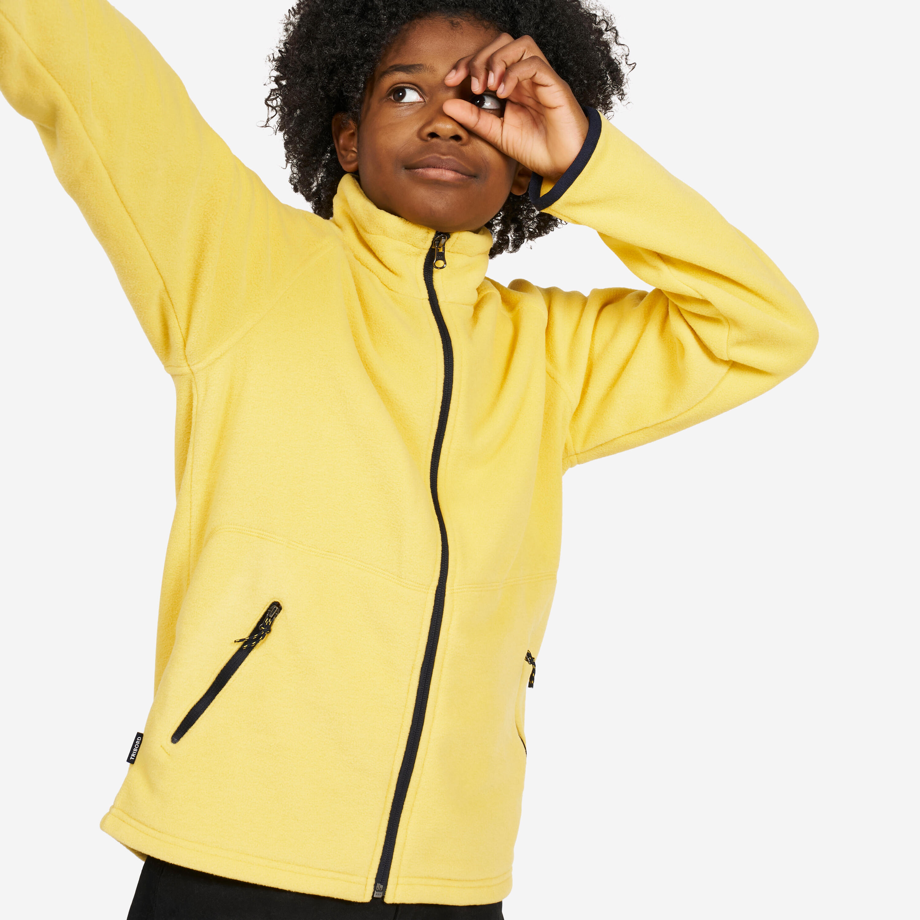 Warme fleece voor zeilen meisjes Sailing 100 geel 6/8