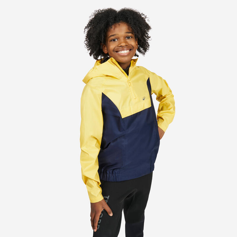 Winddichte spraytop voor zeilen en kajakken voor kinderen Sailing 100 geel/navy