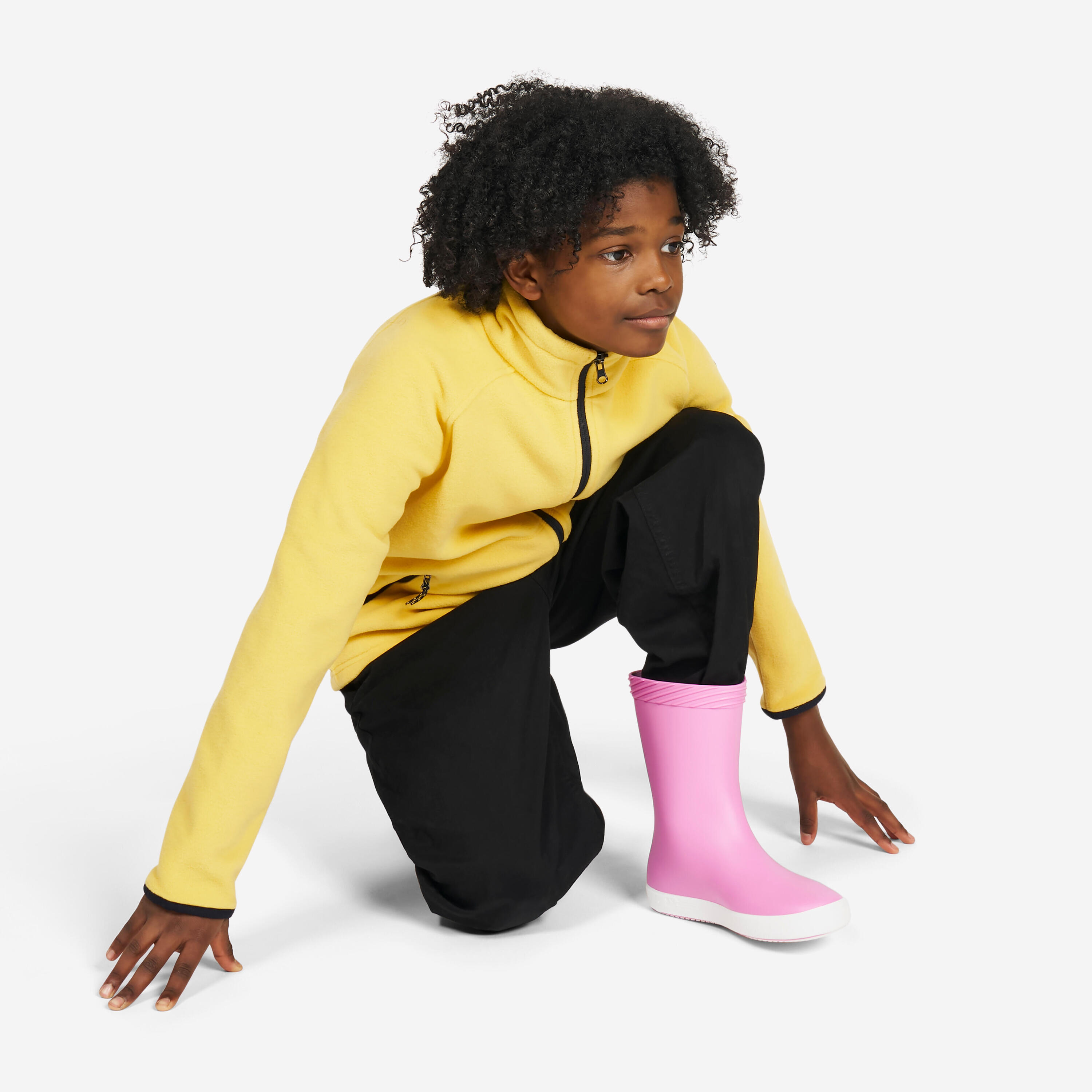 Warme fleece voor zeilen meisjes Sailing 100 geel 7/8