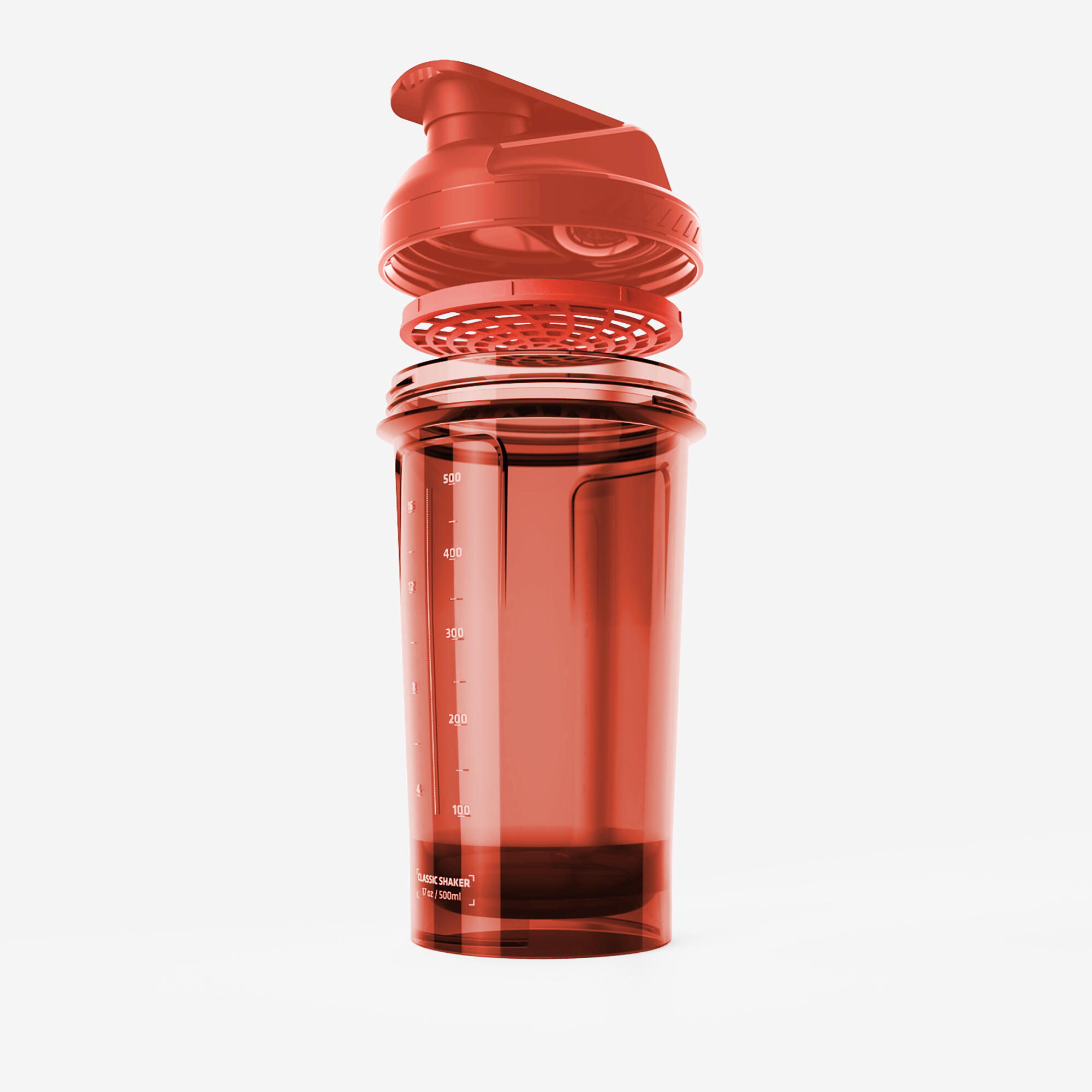 Classic Shaker with Sieve - 500 ml - Coral red