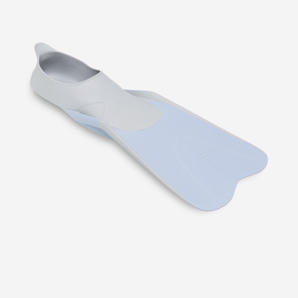 Adult snorkelling fins mask snorkel SET 100 Grey - FMS set 100 AD Grey