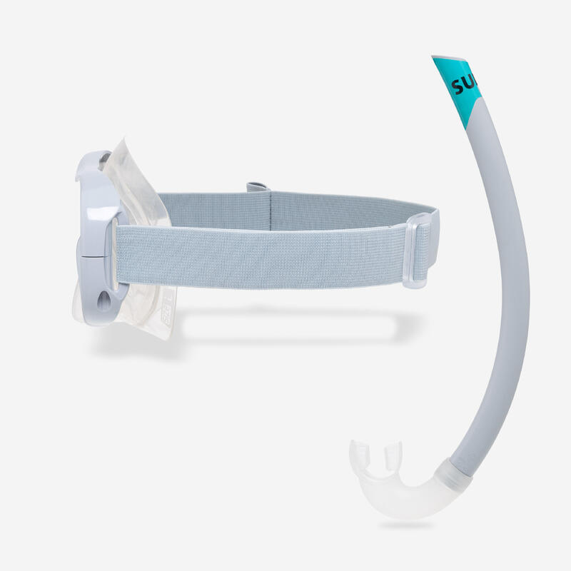 KIT de snorkeling adulte palmes masque tuba 100 Gris - Kit PMT 100 AD Gris