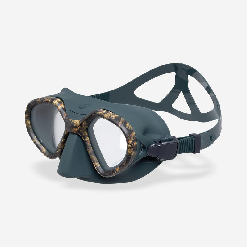 Masque apnée et chasse sous-marine anti buée petit volume - 500 dual lv camo