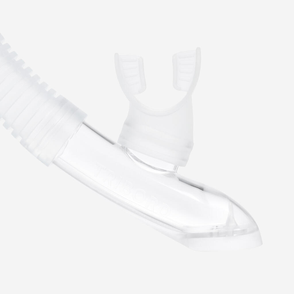 Kit de snorkeling masque 100 COMFORT tuba DRYTOP Junior Blanc