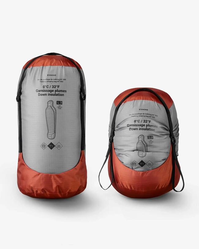 Trekking Sleeping Bag MT900 0°C Down SIMOND Decathlon