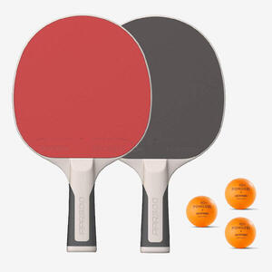 Set de raquetas de ping-pong resistentes + 3 pelotas - Set PPR 500