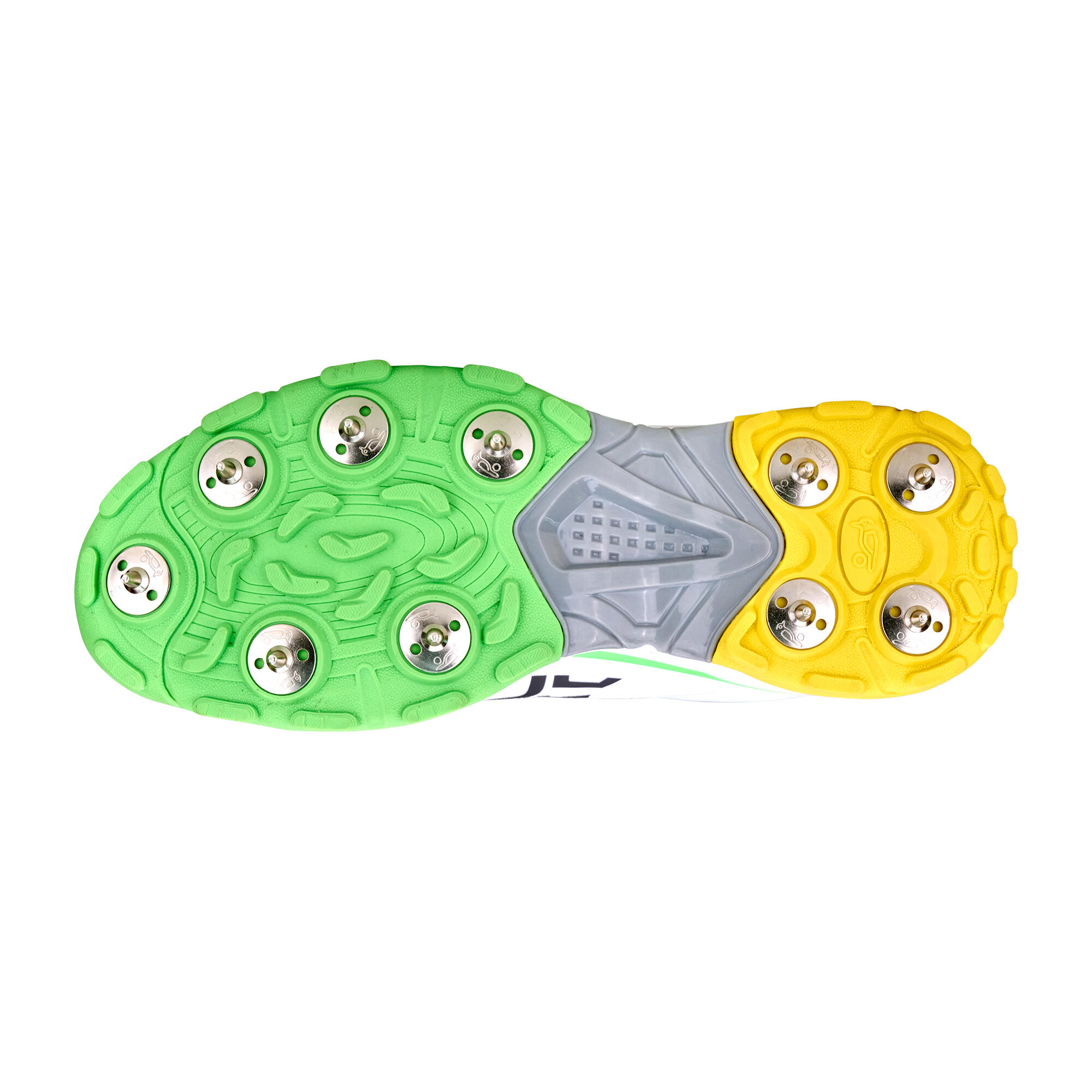 Kookaburra Cricket Spike Shoe Elite 4000 Junior White Green 3/4