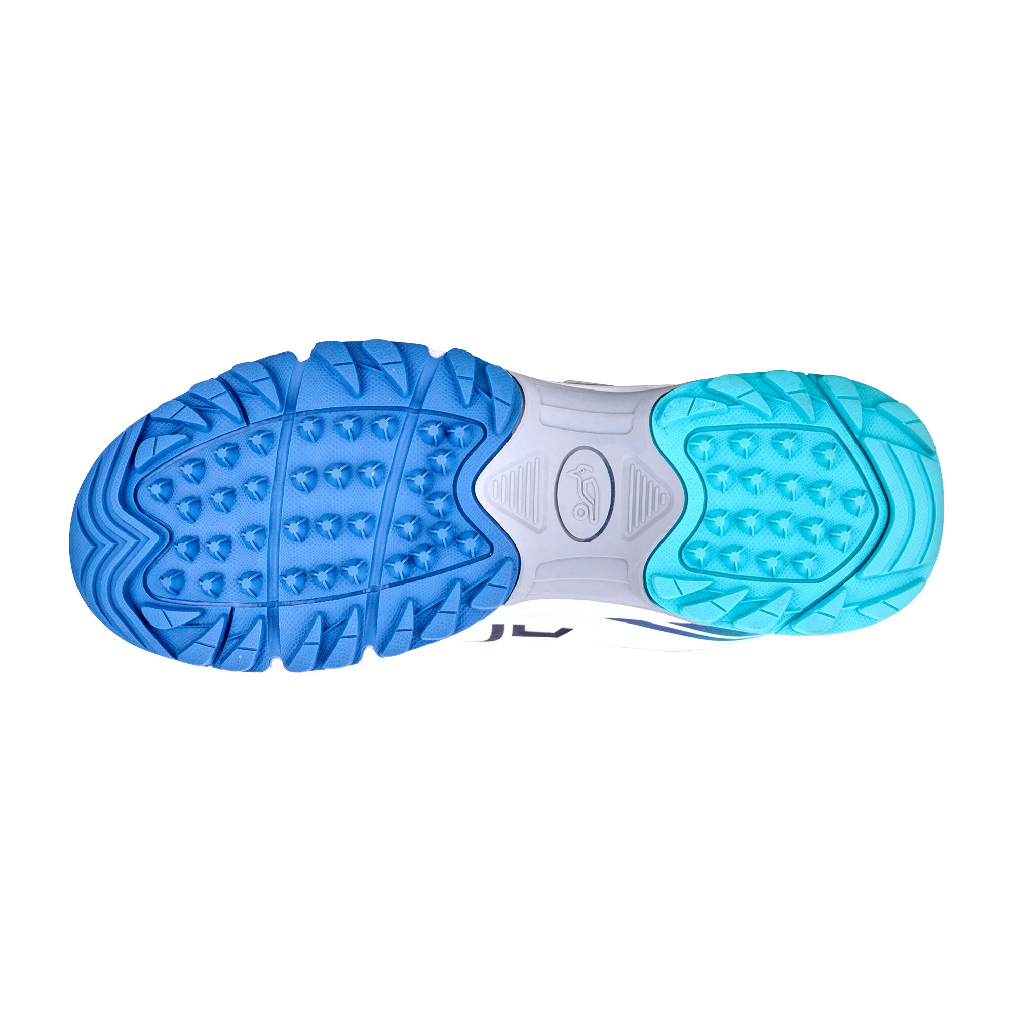 Second Life - Kookaburra Cricket Shoe Junior Elite 4000 Rubber Sole White Blue - EXCELLENT 3/4