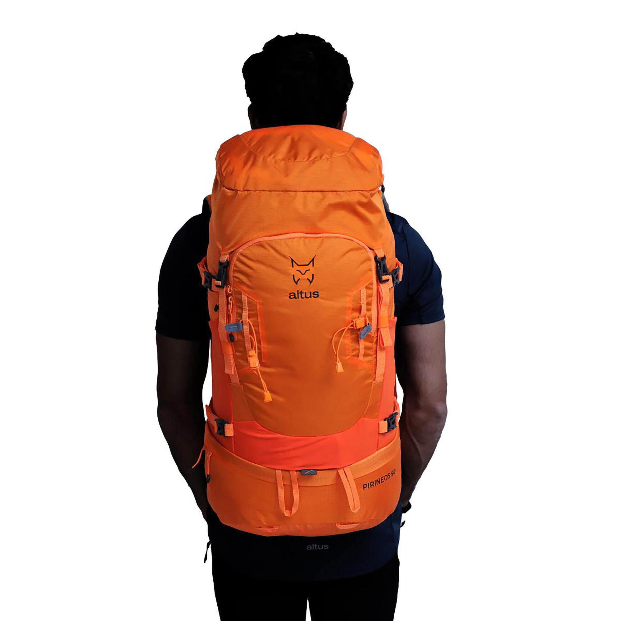 Motxilla de muntanya i trekking 50L  Altus Pirineos taronja 4/7