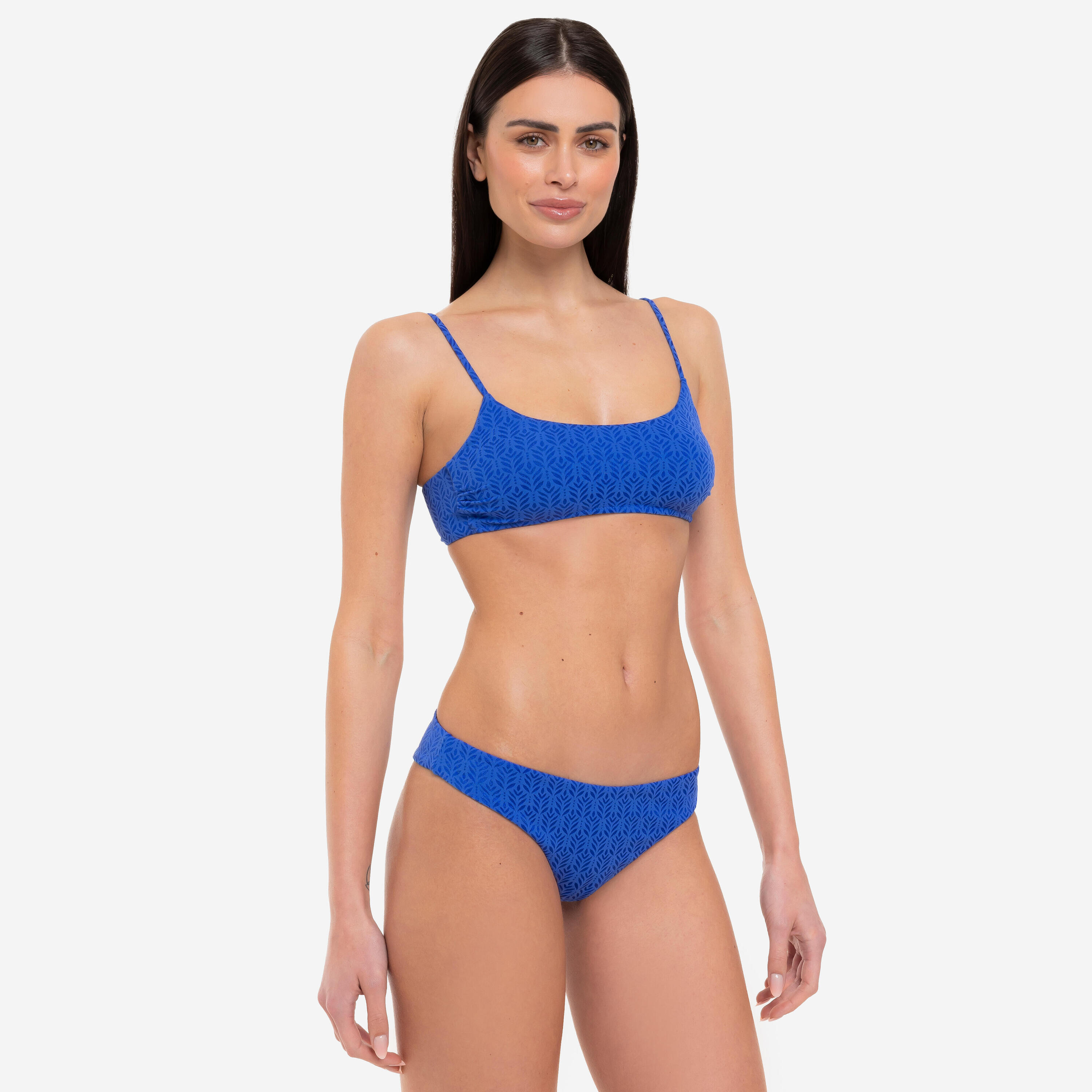Bikini donna fascia + slip brasiliano blu - Le Blu 2/8