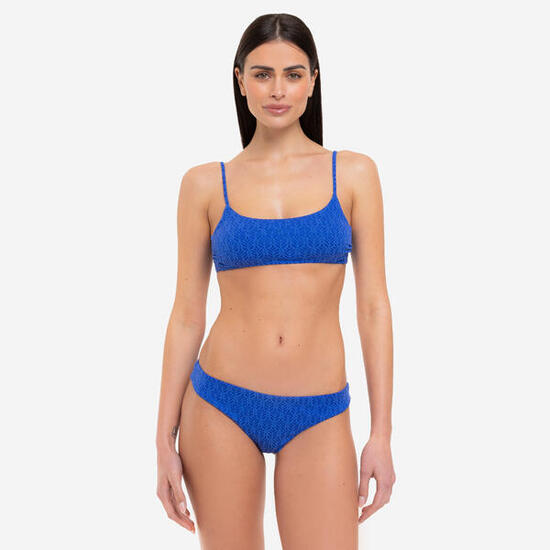 Bikini donna fascia + slip brasiliano blu - Le Blu