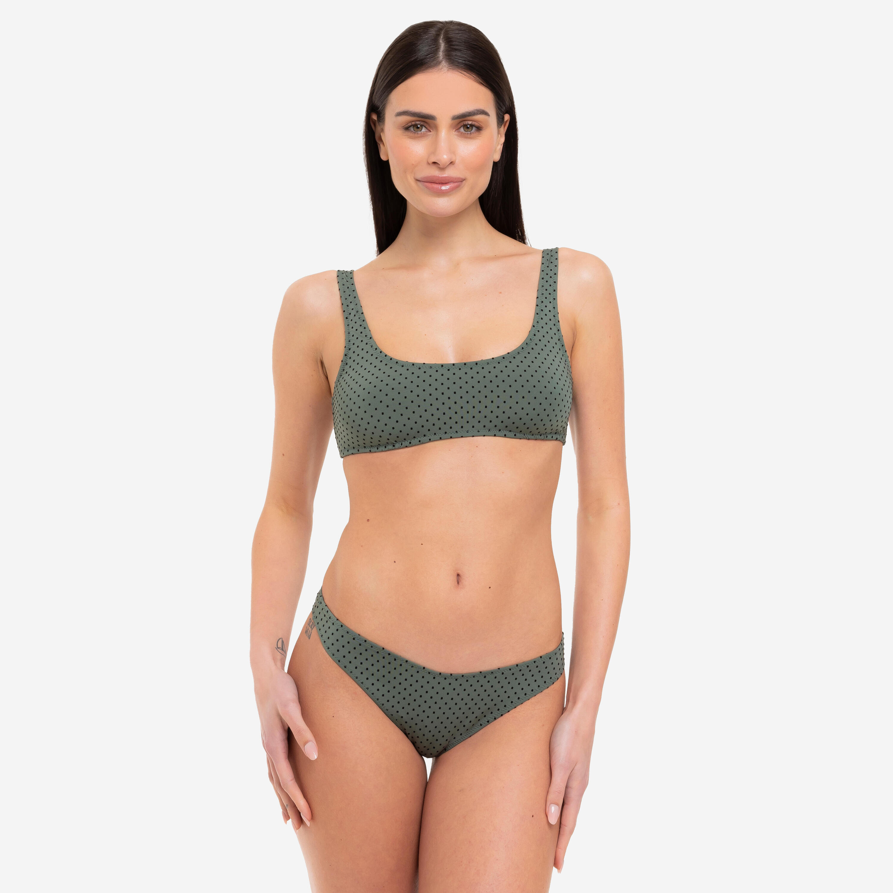 LE BLU Bikini donna canotta + slip a “V”  verde - Le Blu