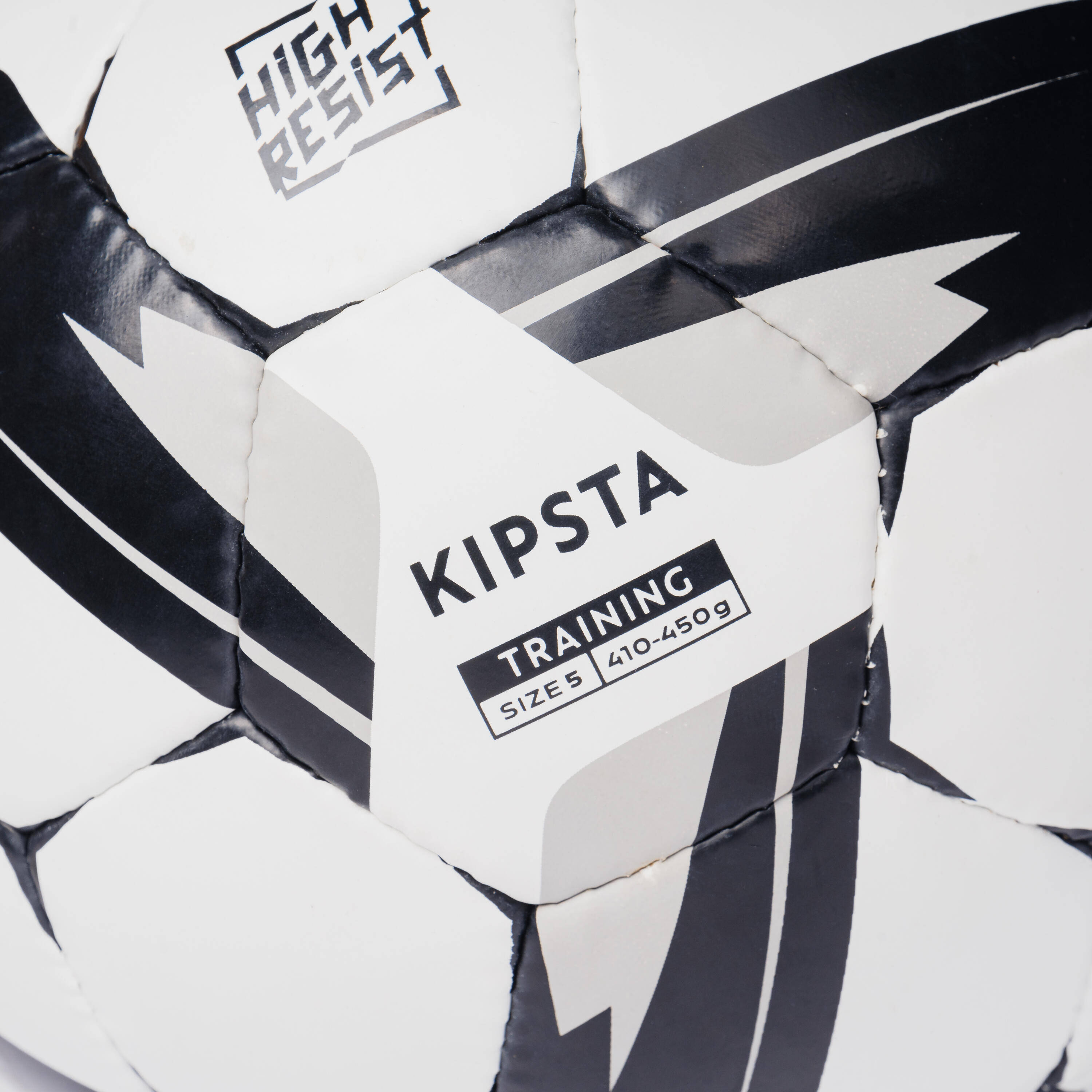 Training Ball Resist Size 5, Machine Stitched, Rubber Coating - White -  3