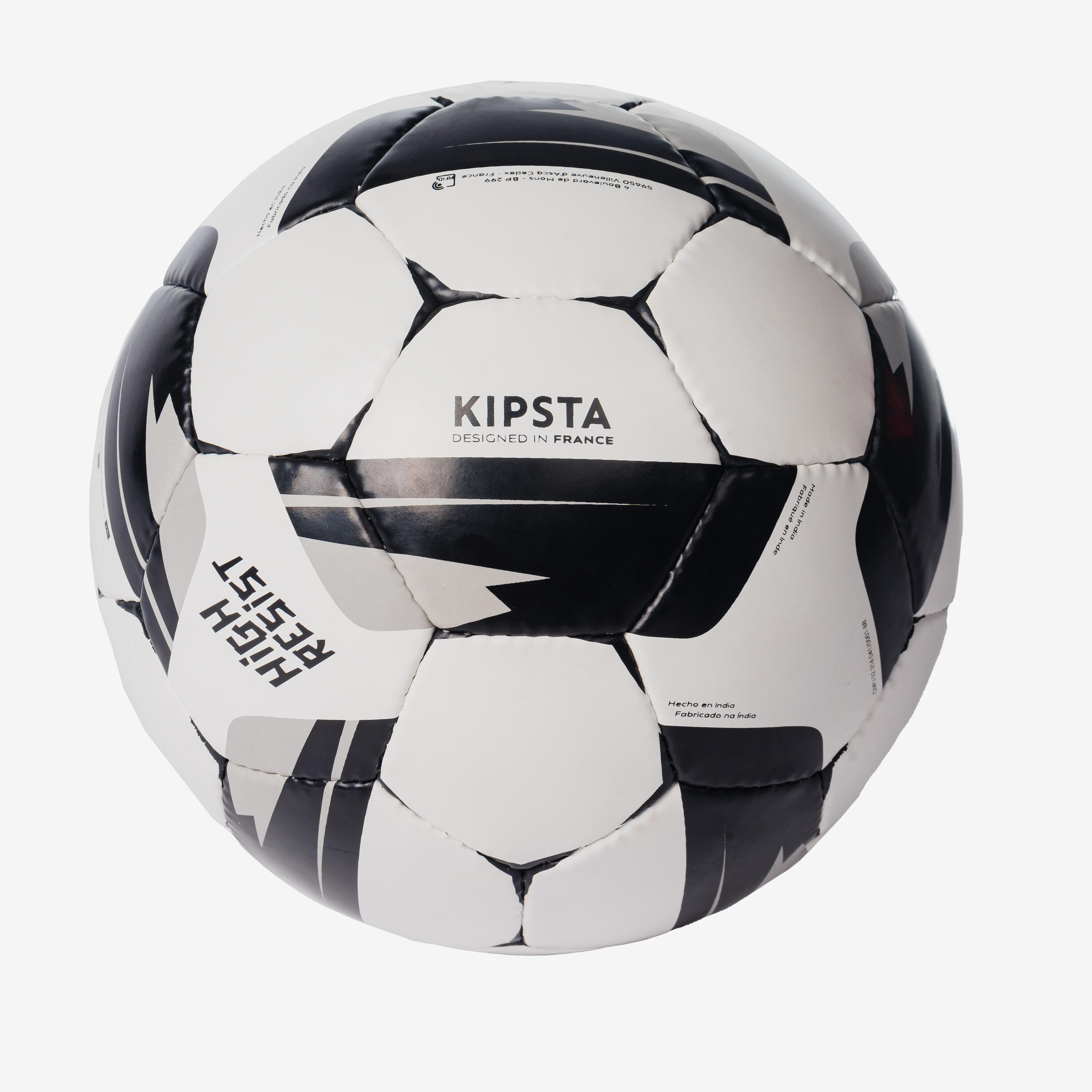 Training Ball Resist Size 5, Machine Stitched, Rubber Coating - White