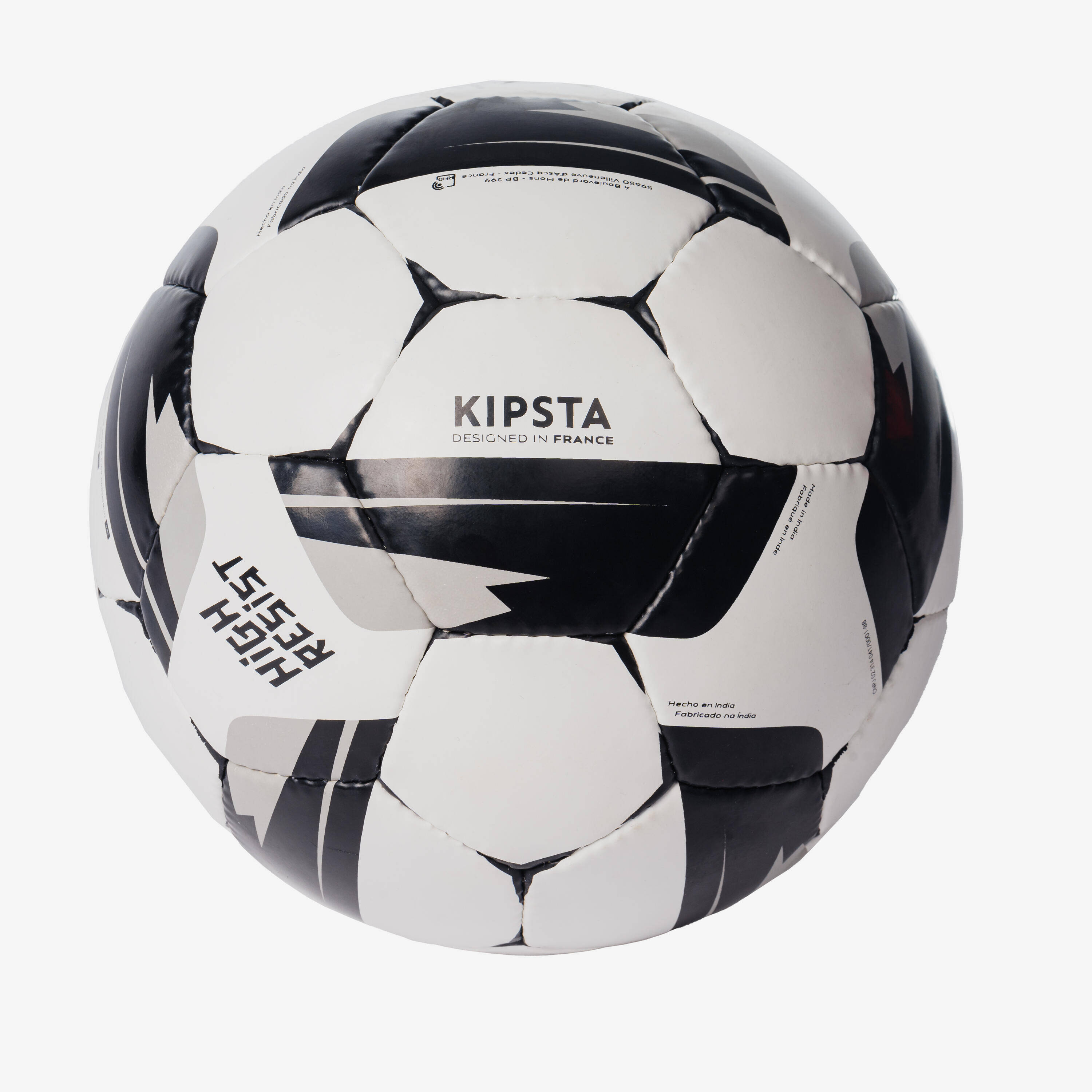 Training Ball Resist Size 5, Machine Stitched, Rubber Coating - White -  1