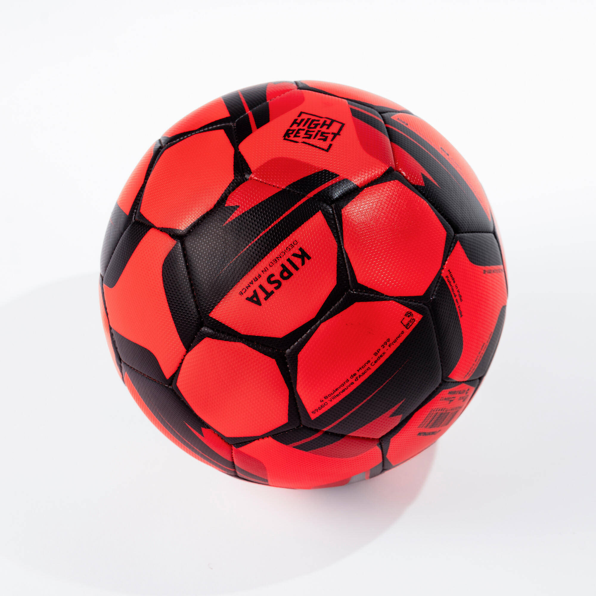 Training Ball Resist Size 5, Machine Stitched, Rubber Coating - Red -  3