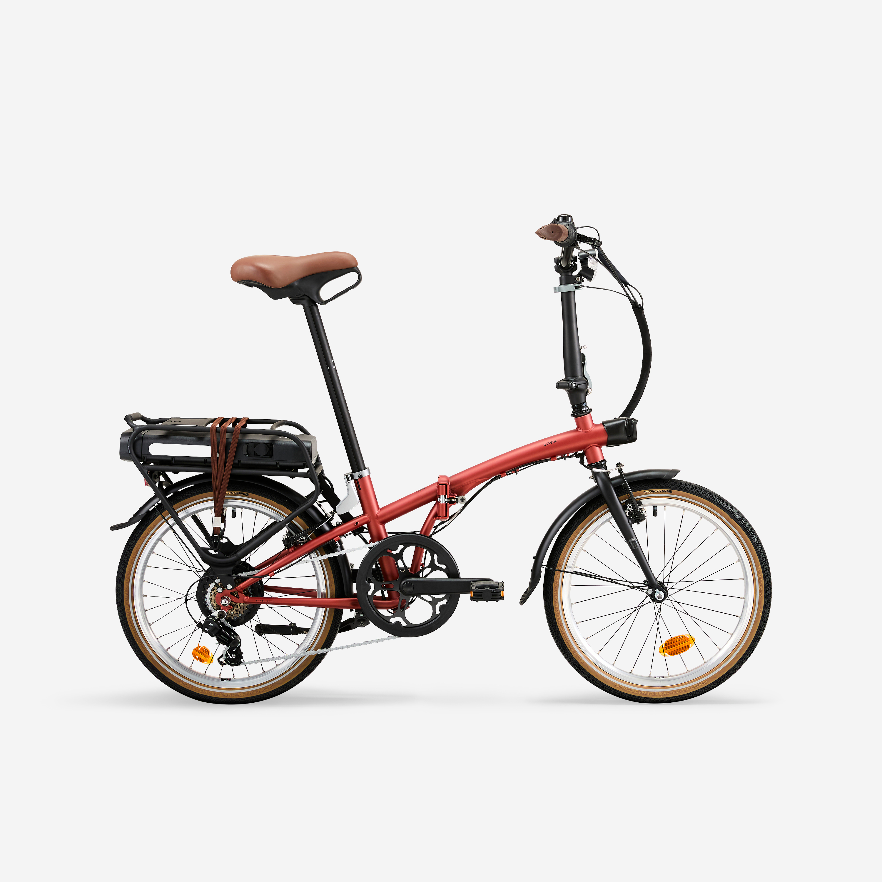 Vélo pliant électrique e fold 500 rouge brique - Vélos & Accessoires - BTWIN- Clubs - Entreprises - Collectivités - Associations