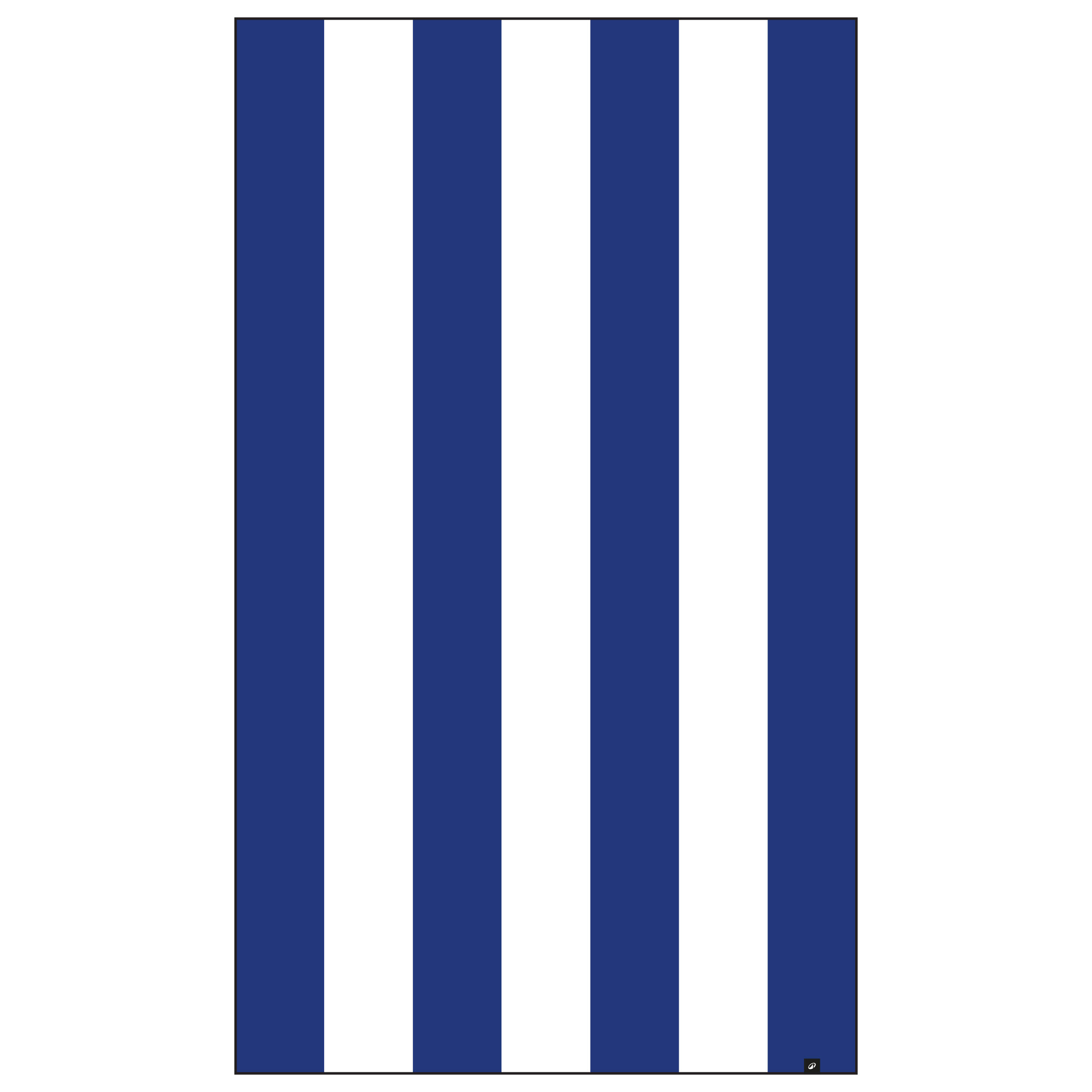 Beach towel size L 145 x 85 cm print stripe blue white
