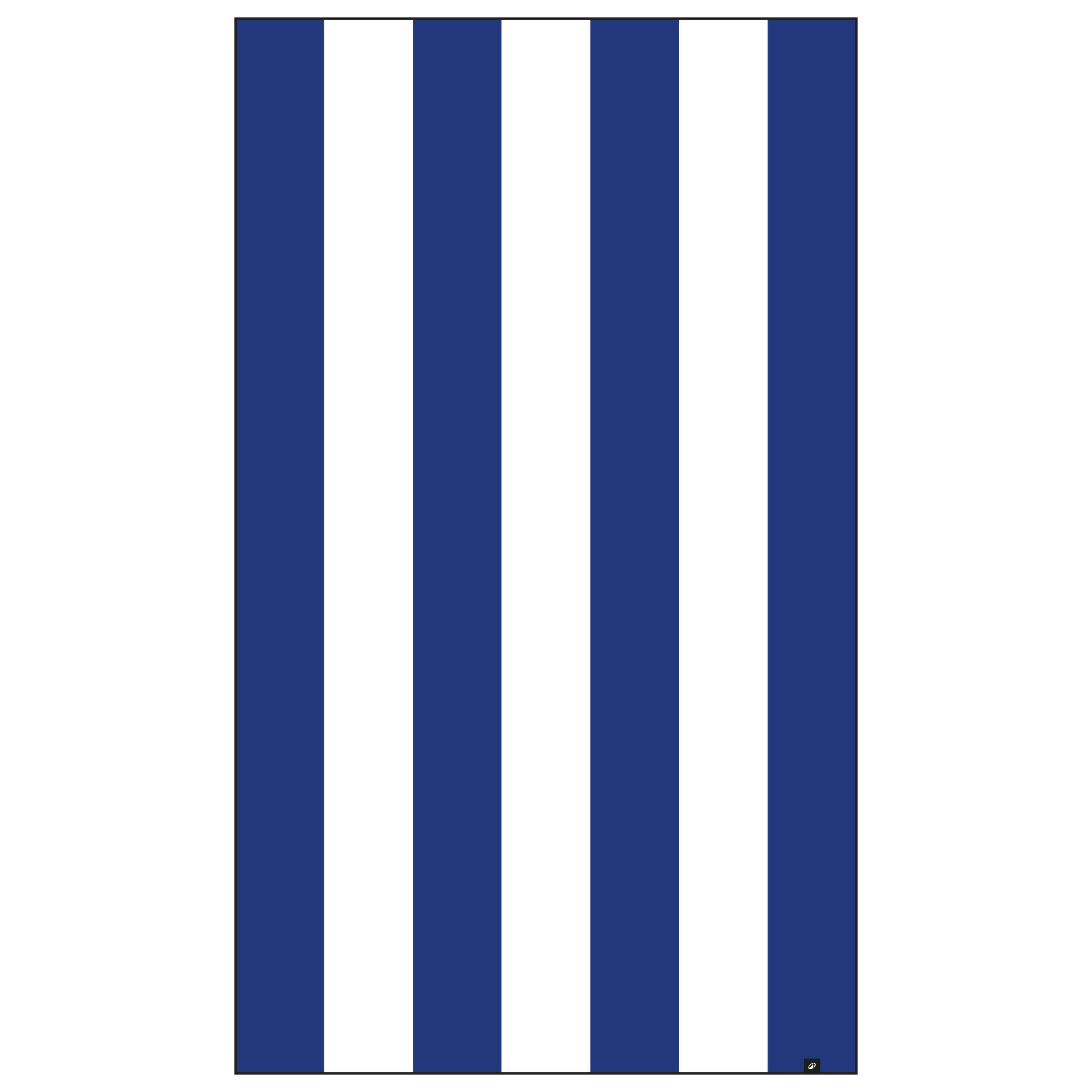 Beach towel size L 145 x 85 cm print stripe blue white