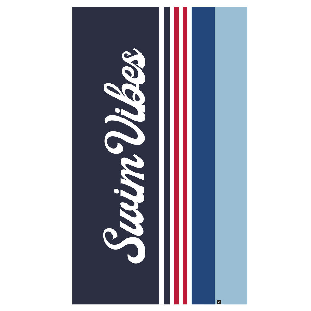 Serviette de plage taille L 145 x 85 cm, imprimé summer bleu