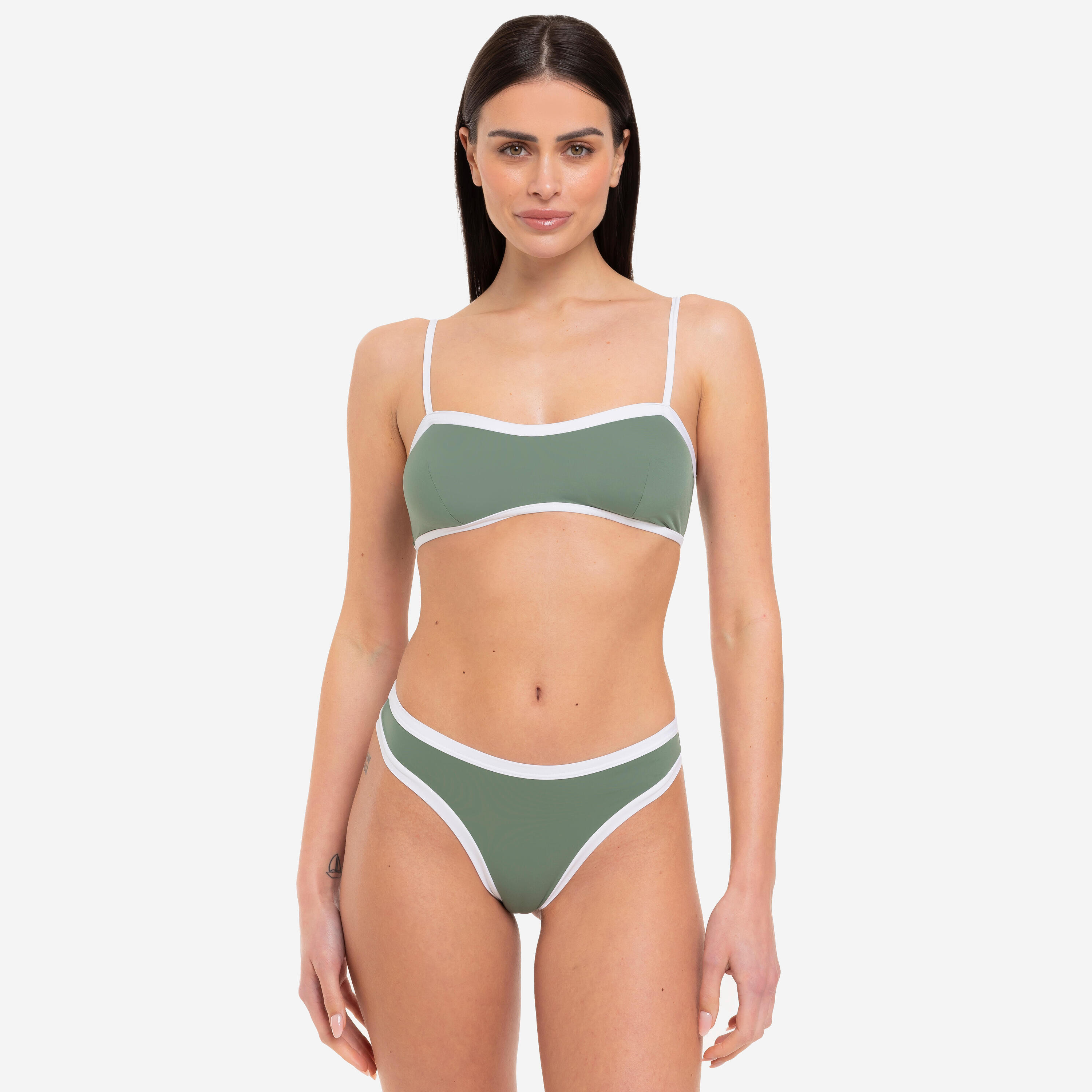 LE BLU Bikini donna balconcino + slip verde bianco - Le Blu