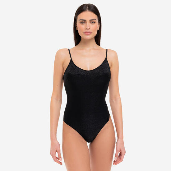 Costume intero donna lurex nero - Le Blu
