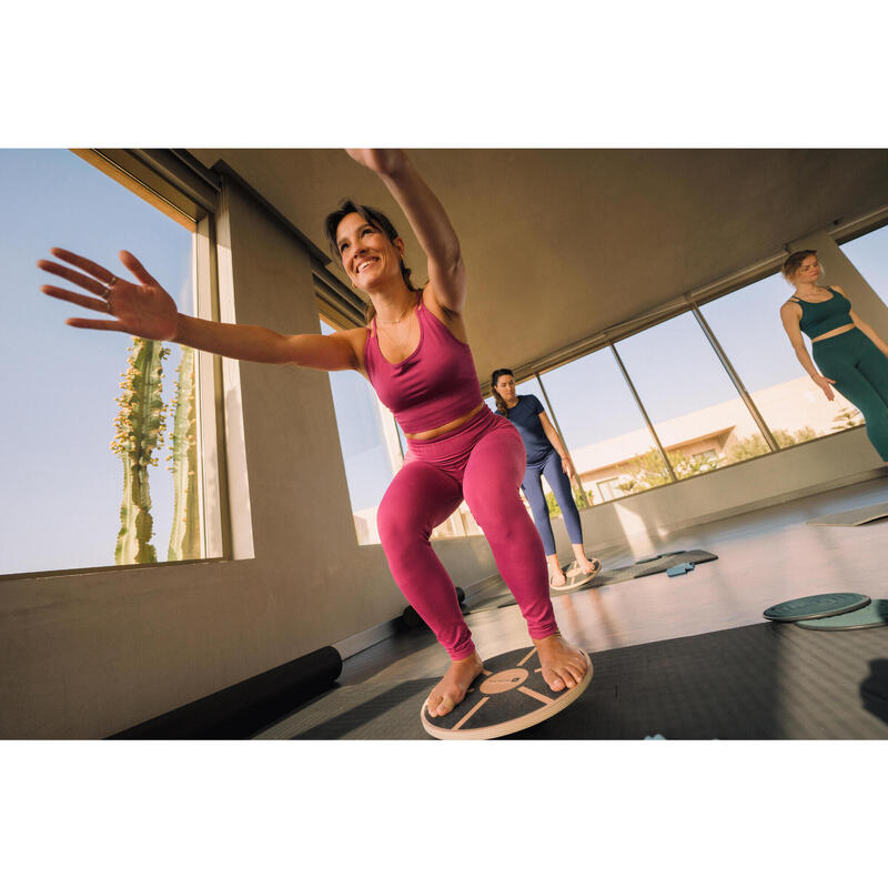Planche d'équilibre de fitness en bois, noir