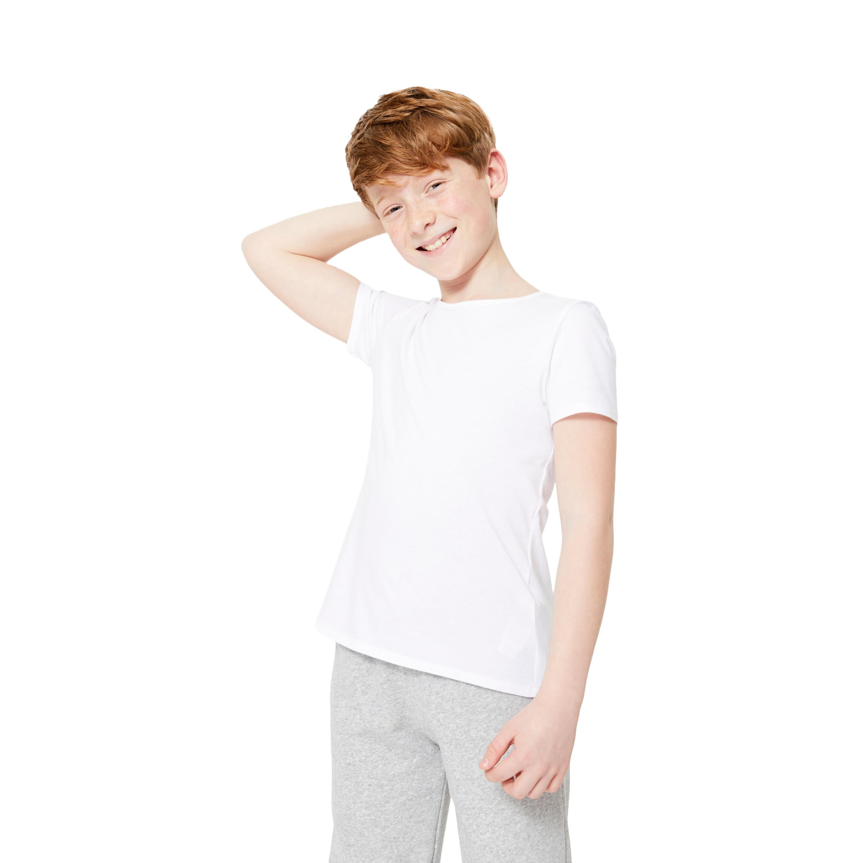 Tricou sport din bumbac Copii, Alb 6/17