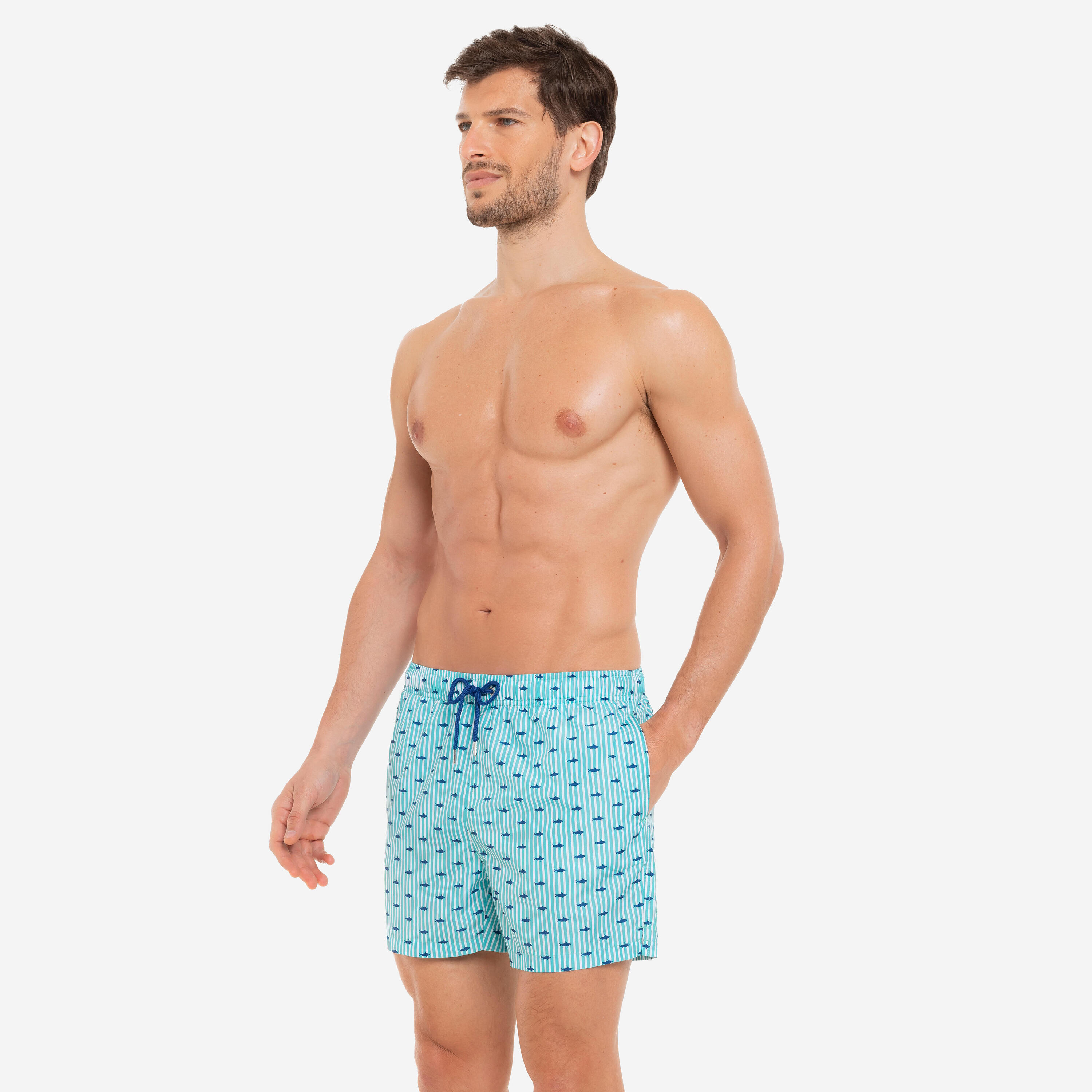 Costume mare uomo boxer Sharks Le Blu 3/8